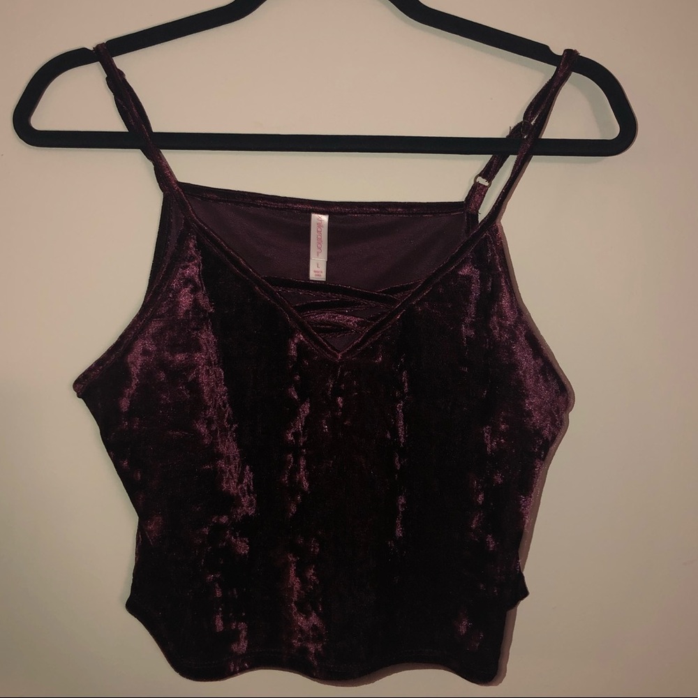 Velvet Crop Top • Burgundy